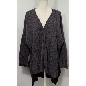 Free People TGIF High Low Cardigan Womens XS Multicolor Marled Knit Oversized